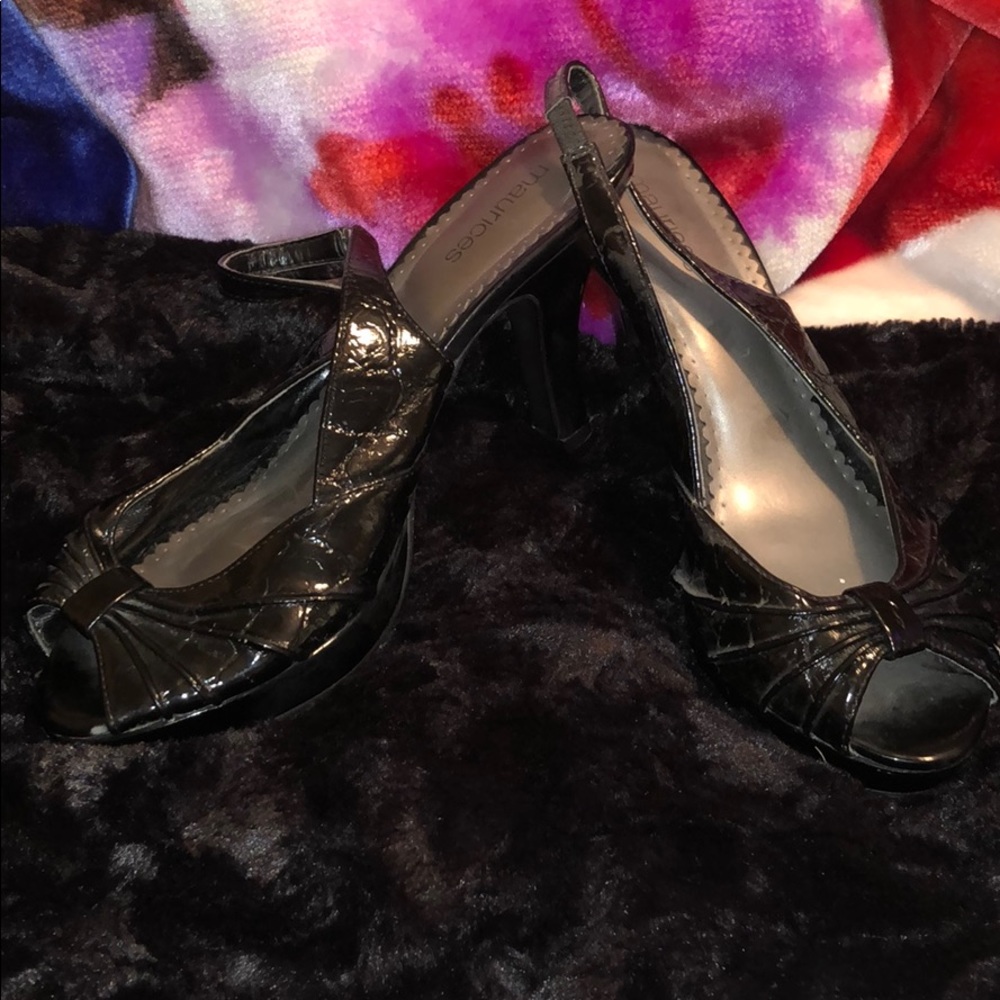 Size 8 black sling back heels